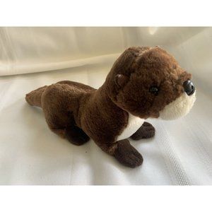Aurora Otter Brown Sleek Fur Plush Stuffed Animal 10" Long
